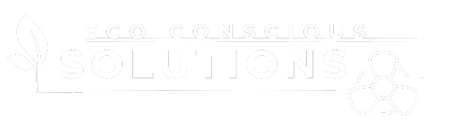 Eco Conscious Solutions logo featuring stylized text and leaf graphic, representing Nero's Heating & Air's commitment to energy-efficient ductless AC systems.